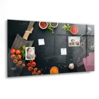 Tulup Beschreibbare Glasmagnettafel Küchenaccessoires 120x60 cm Magnettafel Büro Glas Weißer Marker Glassboard Magnetisch