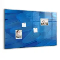 Tulup Magnettafel Beschreibbar Vogelfeder 90x60 cm Magnettafel Küche Glas Weißer Marker Glastafel Magnetisch