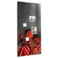 Tulup Beschreibbare Glasmagnettafel Gemahlener Paprika 60x120 cm Magnettafel Büro Glas Weißer Marker Glassboard Magnetisch