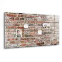Tulup Glas Magnettafel Ziegelmauer 120x60 cm Magnettafel Zum Beschriften Weißer Marker Magnettafel Für Notizen