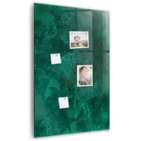 Tulup Glas Magnettafel Smaragdblock 60x90 cm Magnettafel Zum Beschriften Weißer Marker Magnettafel Für Notizen