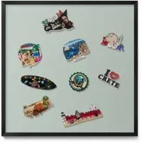 Tulup Magnettafel Magnetboard für die Wand mit Motiv Farbe Celadon 50x50 cm Magnettafel aus Metall für Souvenirs Schwarzer Rahmen