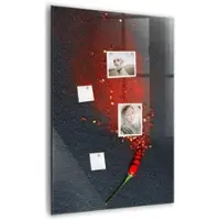 Tulup Glasmagnettafel Beschreibbar Paprikapulver 70x100 cm Magnettafel Wand Glas Weißer Marker Magnetisches Whiteboard Glas