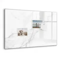 Tulup Magnettafel Glas Dekorativer Marmor Magnettafel Zum Schreiben 60x40 cm Schwarzer Marker Magnettafel Flur Glas