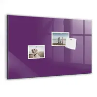 Tulup Glasmagnettafel Beschreibbar Violett 60x40 cm Magnettafel Wand Glas Weißer Marker Magnetisches Whiteboard Glas