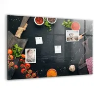 Tulup Magnettafel Beschreibbar Küchenaccessoires 90x60 cm Magnettafel Küche Glas Weißer Marker Glastafel Magnetisch