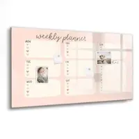 Tulup Glasmagnettafel Ein Schöner Wochenplaner 120x60 cm Glastafel Magnetisch Beschreibbar Schwarzer Marker Magnettafel Für Organisation
