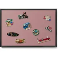 Tulup MAGNETTAFEL 60x40 cm Schwarzer Rahmen Pastellrosa