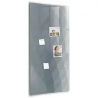 Tulup Beschreibbare Glasmagnettafel Abstrakte Graue Wellen 60x120 cm Magnettafel Büro Glas Schwarzer Marker Glassboard Magnetisch
