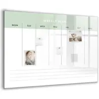 Tulup Magnettafel Glas Wochenplaner 100x70 cm Magnettafel Zum Schreiben Schwarzer Marker Magnettafel Flur Glas