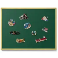 Tulup MAGNETTAFEL 80x60 cm Goldener Rahmen Dunkelgrün