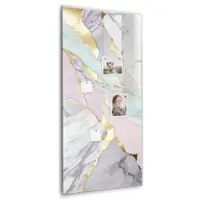 Tulup Glasmagnettafel Dekorativer Marmor 60x120 cm Glastafel Magnetisch Beschreibbar Schwarzer Marker Magnettafel Für Organisation