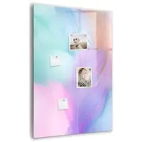 Tulup Glasmagnettafel Beschreibbar Pastellfarbene Federn 70x100 cm Magnettafel Wand Glas Schwarzer Marker Magnetisches Whiteboard Glas