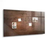 Tulup Schreib Magnettafel Altes Holz 120x60 cm Magnettafel Wohnzimmer Glas Weißer Marker Magnettafel Flur Glas