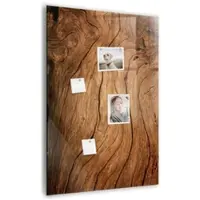 Tulup Glasmagnettafel Beschreibbar Altes Holz 70x100 cm Magnettafel Wand Glas Weißer Marker Magnetisches Whiteboard Glas