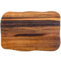 Holz4home La Madera Schneidebrett Premium aus Eiche Steakbrett Küchenbrett Dunkel
