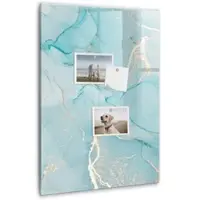 Coloray Magnetische Wandtafel - Schwarzer Marker + Schwamm + Magnete - 40 x 60 cm - Dekorativer Marmor