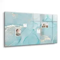 Tulup Glasmagnettafel Dekorativer Marmor 120x60 cm Glastafel Magnetisch Beschreibbar Schwarzer Marker Magnettafel Für Organisation