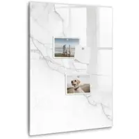 Tulup Glasmagnettafel Beschreibbar Dekorativer Marmor 40x60 cm Magnettafel Wand Glas Schwarzer Marker Magnetisches Whiteboard Glas