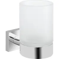 Evenes Glashalter Elean Messing verchromt Glas satiniert