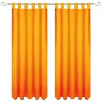 Bestgoodies Dekoschal Ellen Schlaufen Blickdicht 2er Pack 140 cm x 145 cm Hellorange