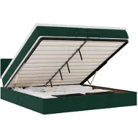 vidaXL Ottoman-Bett mit Matratzen & LEDs Dunkelgrün 200x200 cm Samt