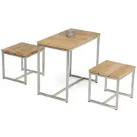 Natur24 Skyline Anstelltsich 90x50 Edelstahl Teak Natur