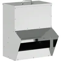vidaXL Hühnerfütterer Silber 35 x 30,5 x 43,5 cm Verzinkter Stahl