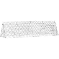 vidaXL Hasenkäfig Silber 215 x 55 x 55 cm Verzinkter Stahl