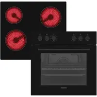 Telefunken Einbauherd-Set Backofen mit Grill und Umluft 65 Liter Vap-Clean ECH65A-B2