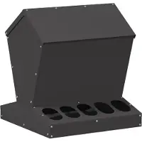 vidaXL Hühnerfütterer Schwarz 40 x 40 x 45 cm Kaltgewalzter Stahl