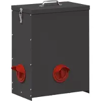 vidaXL Hühnerfütterer Schwarz 32,5 x 20,5 x 43 cm Kaltgewalzter Stahl