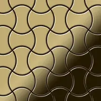 ALLOY Mosaik Fliese Massiv Metall Titan Hochglänzend Gold 1,6mm Stark Infinit-ti-gm 1 Paket mit 10 Matten 0,91 m2 Gold
