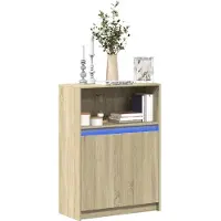 vidaXL Sideboard mit LED Sonoma-Eiche 72x34x100 cm Holzwerkstoff