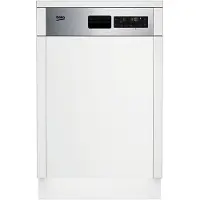 Beko BDSS25N20X, Halb integriert, Single (45 cm breit), Edelstahl, LCD, Edelstahl, 10 Maßgedecke