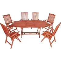 Garden Pleasure Sitzgruppe Stockholm, braun Holz, 7-teilig