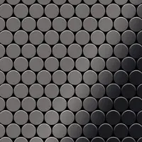 ALLOY Mosaik Fliese Massiv Metall Titan Hochglanz Dunkelgrau 1,6mm Dollar-ti-sm 1 Paket mit 10 Matten 0,88 m2 Grau