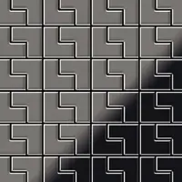 ALLOY Mosaik Fliese Massiv Metall Titan Hochglanz Dunkelgrau 1,6mm Kink-ti-sm 1 Paket mit 10 Matten 0,93 m2 Grau