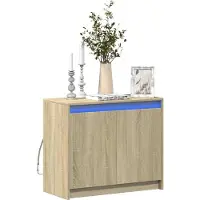 vidaXL LED-Sideboard Sonoma-Eiche 72x34x61 cm Holzwerkstoff