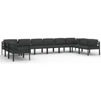 vidaXL 10-tlg. Garten-Lounge-Set mit Kissen Aluminium Anthrazit
