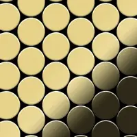 ALLOY Mosaik Fliese Massiv Metall Messing Gewalzt Gold 1,6mm Stark Medallion-bm 1 Paket mit 10 Matten 0,73 m2 Gold