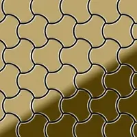 ALLOY Mosaik Fliese Massiv Metall Titan Hochglänzend Gold 1,6mm Stark Ubiquity-ti-gm 1 Paket mit 10 Matten 0,75 m2 Gold