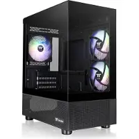 Thermaltake Versa H16 TG ARGB, Micro Tower, PC, Schwarz, micro ATX, Mini-ITX, SPCC, Gehärtetes Glas, Multi