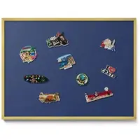 Tulup MAGNETTAFEL 80x60 cm Goldener Rahmen Dunkelblau