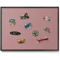 Tulup MAGNETTAFEL 80x60 cm Schwarzer Rahmen Pastellrosa