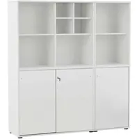 Proregal Pigeon Set 2 Aktenregal 2 Aktenschrank & Regalkreuz Breite 51-100 cm Weiß