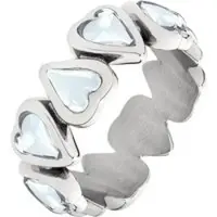 Liebeskind berlin Ring - Edelstahl Glass Heart - Gr. 54 - in Silber - für Damen