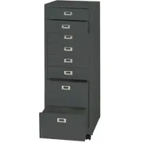 Proregal Rollcontainer HxBxT 115x40x41 cm Metall 8 Schubladen Dunkelgrau Schubladenschrank Stahlschrank Aktenschrank