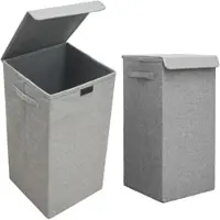 Dune Design DuneDesign 2er Set Wäschekorb 50 Liter mit Deckel & XXL Wäschesammler