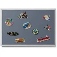 Tulup Magnettafel Magnettafel Metall mit Rahmen Kühle Graue Farbe 60x40 cm Reisemagnete Magnetboard Silberner Rahmen